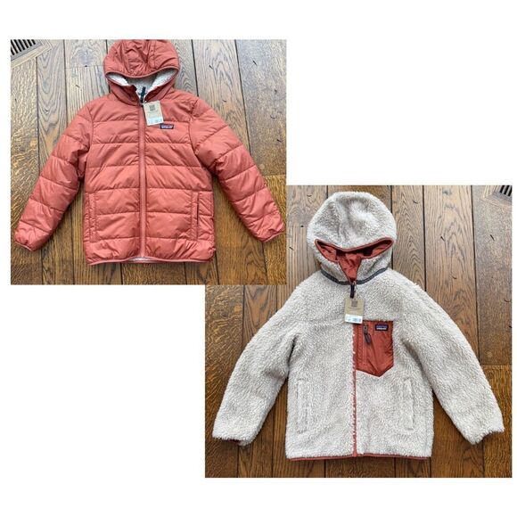 Patagonia Kids Reversible Ready Freddy Hoody Jacket Burl Red Size XL (14) NWT - Picture 1 of 9